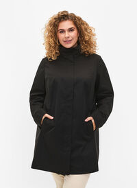 Jacket with pockets and high collar, Black, Model