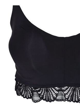 Bra with lace and padded cups, Black, Packshot image number 2