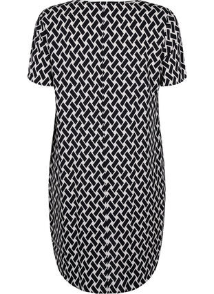 Dress with print and short sleeves, Black Graphic AOP, Packshot image number 1