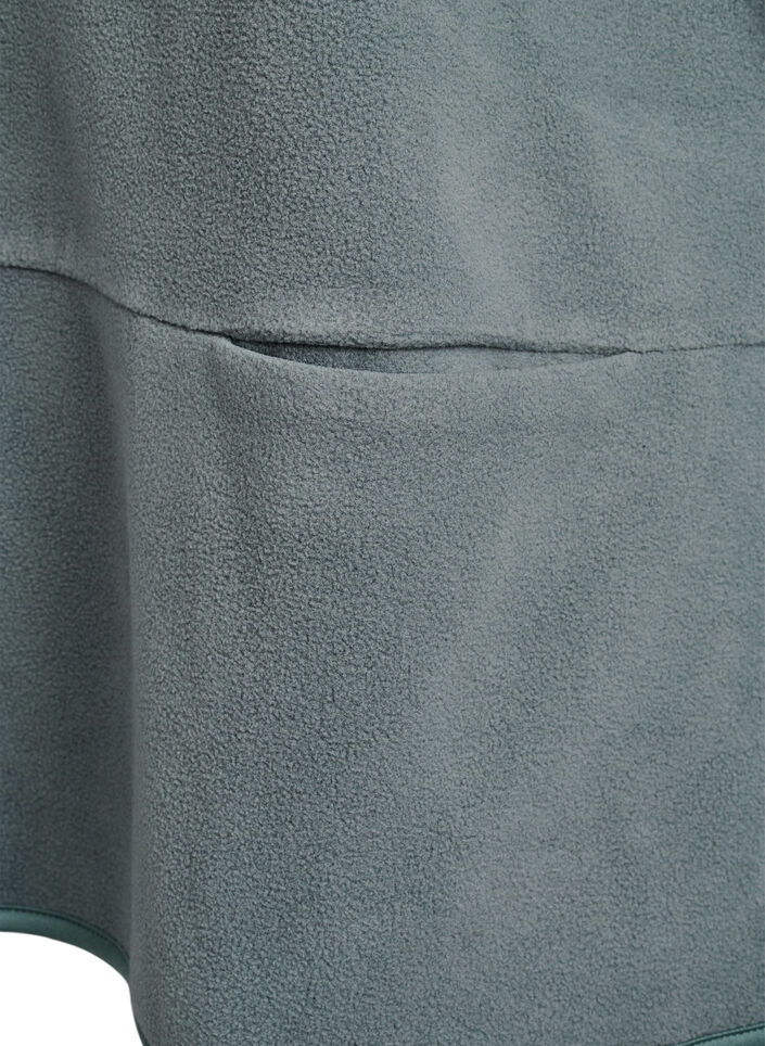 Loose fleece blouse with pockets, Green, Packshot image number 3