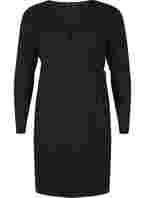 Long sleeved wrap dress in viscose, Black, Packshot