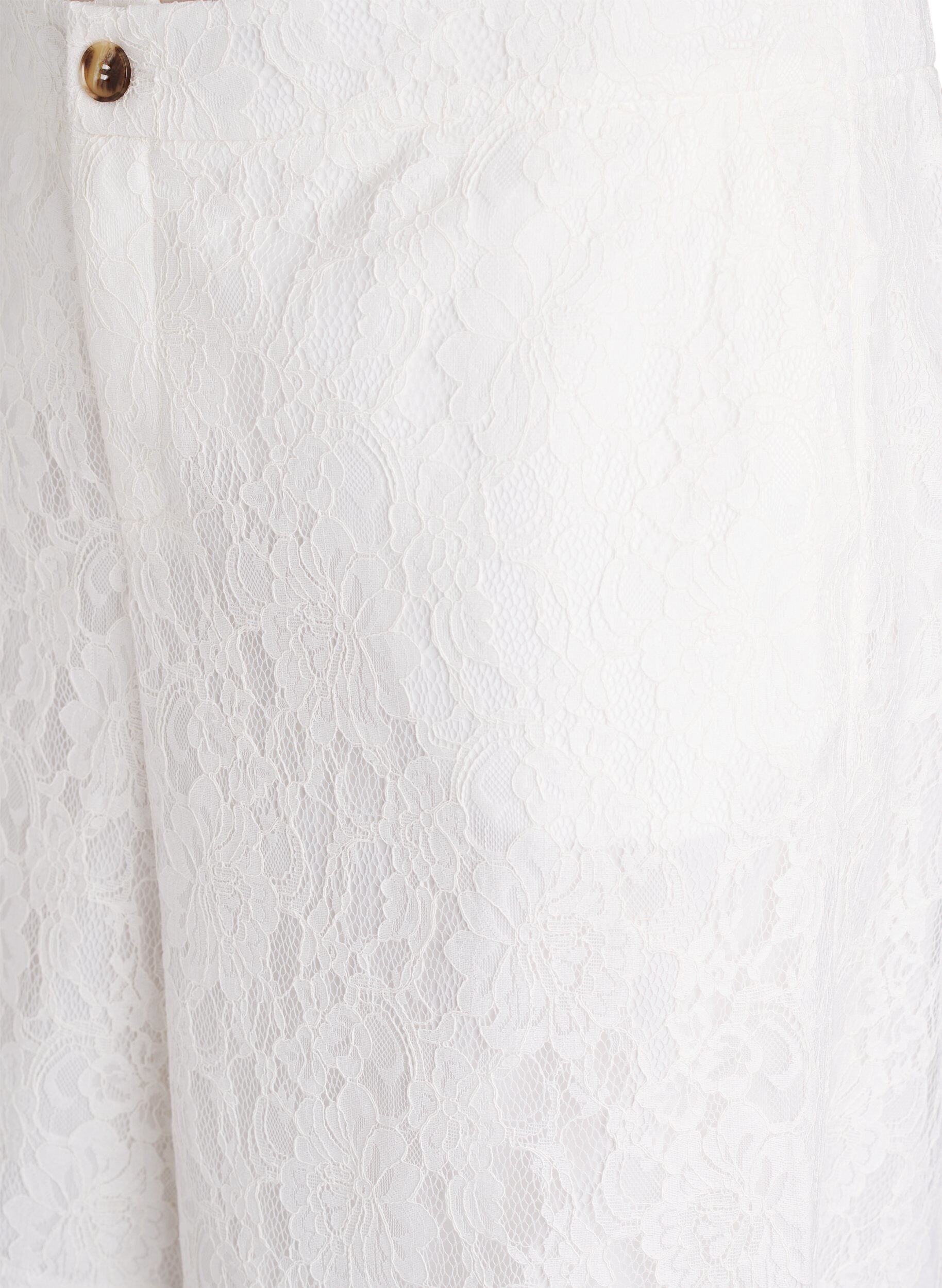 Zizzifashion High-waisted lace Bermuda shorts, Vanilla, Packshot image number 2