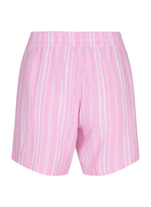 Striped shorts in a linen-viscose blend, Rosebloom Wh.Stripe, Packshot image number 1