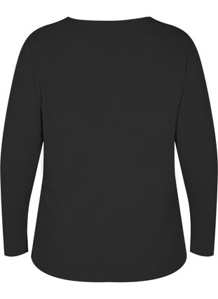 Top with cut out detail and long sleeves, Black, Packshot image number 1