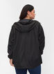 Short jacket with hood and adjustable bottom hem, Black, Model image number 1