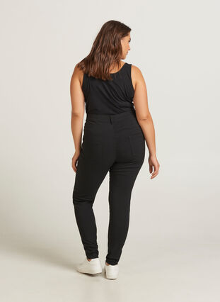 Slim fit trousers with pockets, Black, Model image number 1