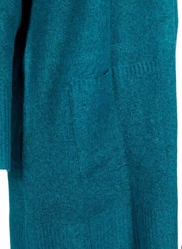 Mottled knit cardigan with pockets, Deep Lake Mel., Packshot image number 3