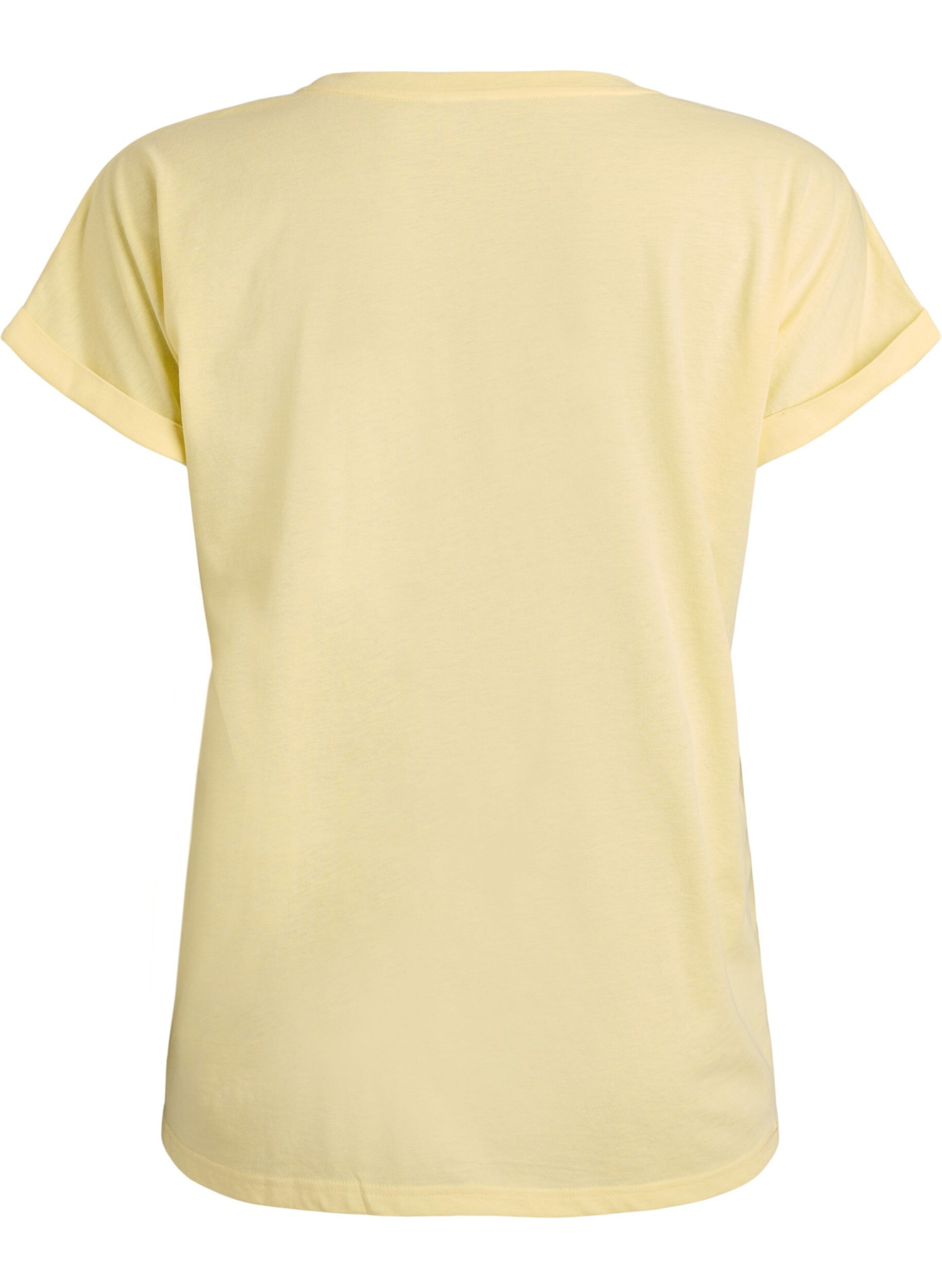 ZizzifashionShort-sleeved cotton blend t-shirt, Yellow, Packshot image number 1