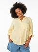 Shirt in linen and viscose with 3/4 sleeves, Yellow, Model image number 0