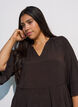 Blouse with 3/4-sleeves and ruffle details, Brown, Model image number 3