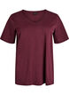 Basic V-neck T-shirt in organic cotton, Dark Bordeaux, Packshot image number 0
