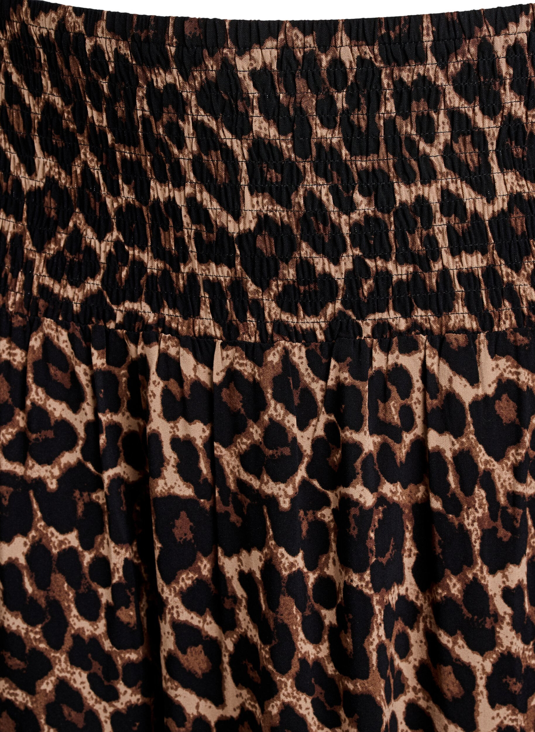 ZizzifashionViscose maxi skirt with smocking, Brown, Packshot image number 2