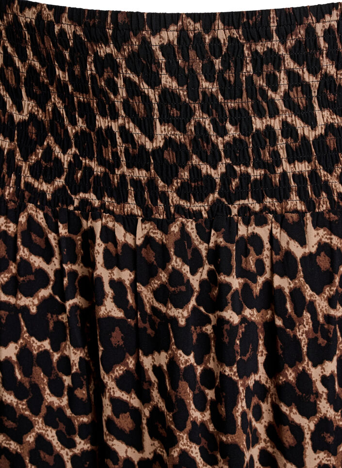 Viscose maxi skirt with smocking, Brown, Packshot image number 2