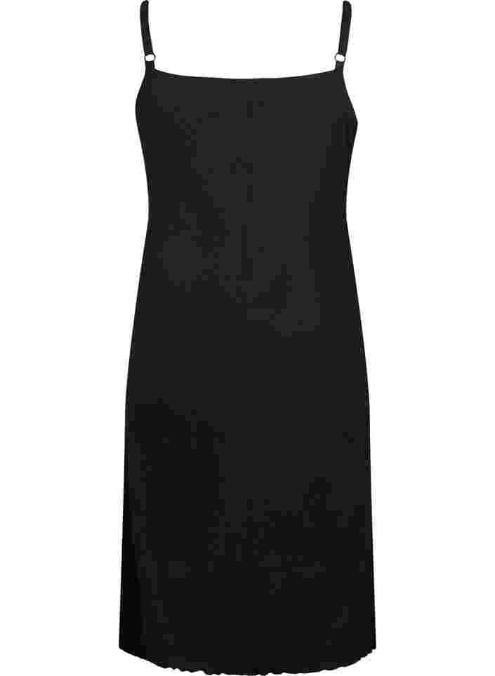 Pregnancy dress in rib, Black, Packshot image number 1