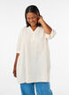 Cotton tunic with V-neck, Vanilla, Model image number 0