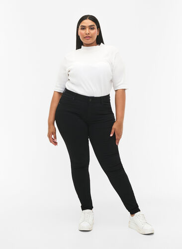 Slim fit trousers with pockets, Black, Model image number 0