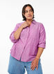Shirt in linen and viscose with 3/4 sleeves, Purple, Model image number 0