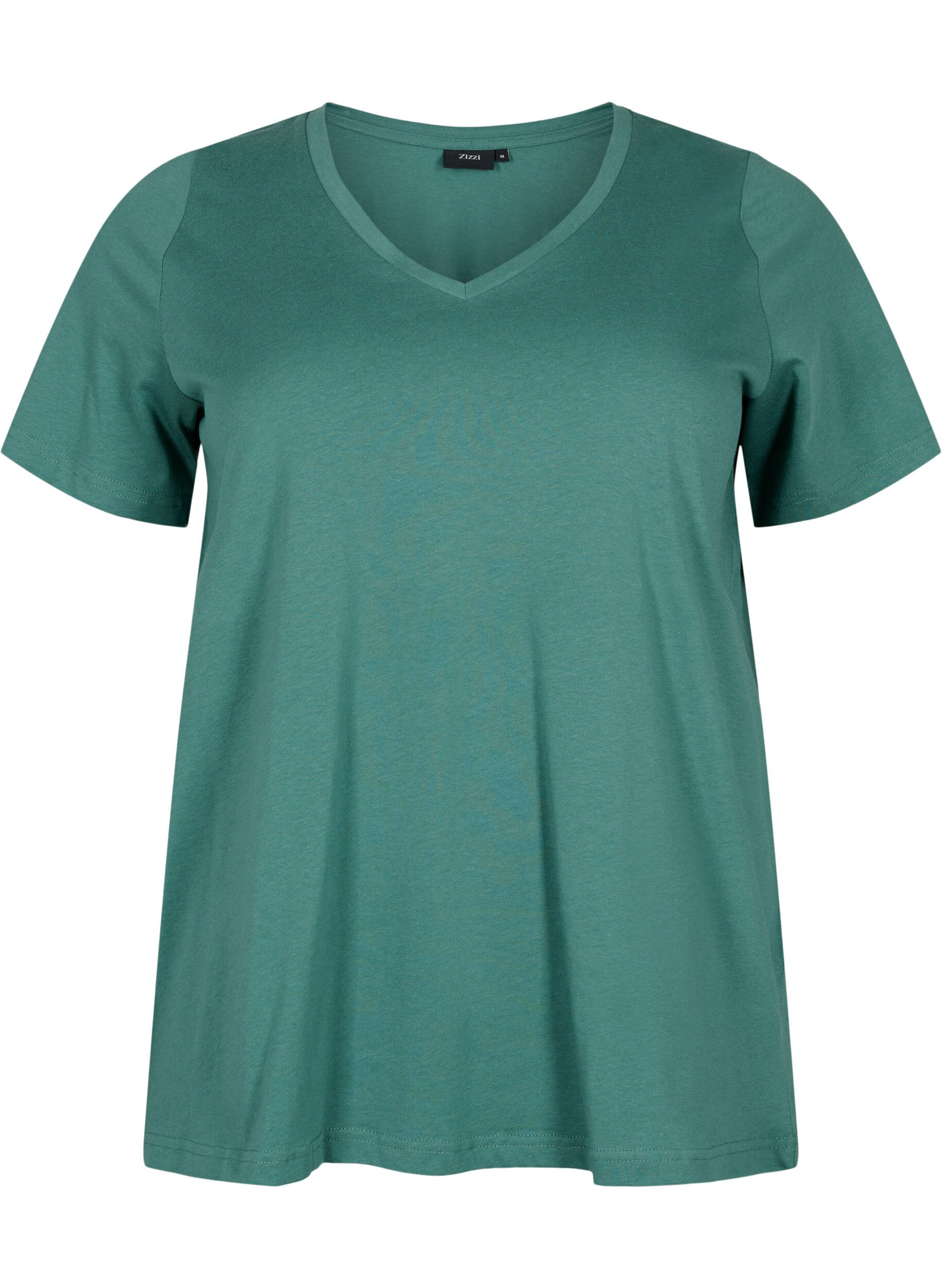 Zizzifashion 2-pack basic cotton t-shirt, Mallard Green/Black, Packshot image number 2
