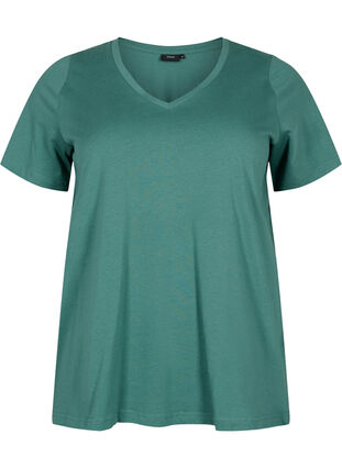 2-pack basic cotton t-shirt, Mallard Green/Black, Packshot image number 2