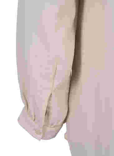 Long-sleeved blouse with v-neck, Warm Off-white, Packshot image number 3