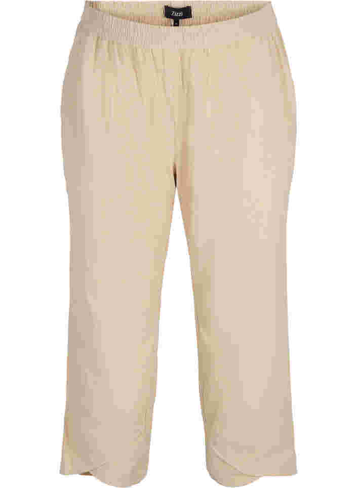 Cropped trousers in cotton, Oxford Tan, Packshot image number 0