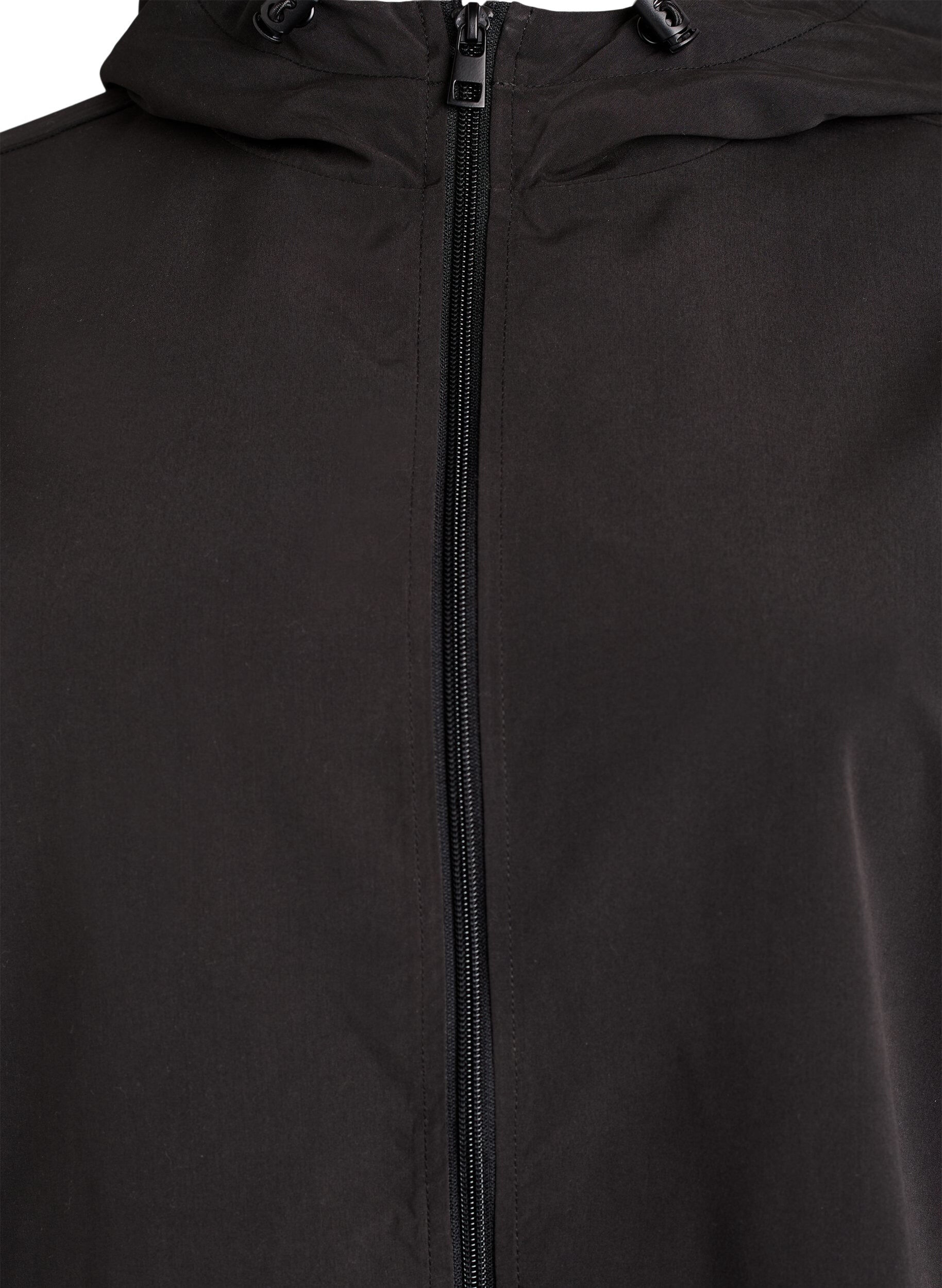 Zizzifashion Lightweight jacket with a hood and zipper, Black, Packshot image number 2