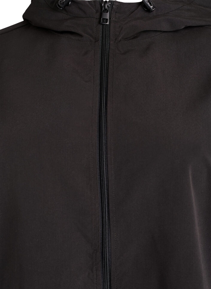 Lightweight jacket with a hood and zipper, Black, Packshot image number 2
