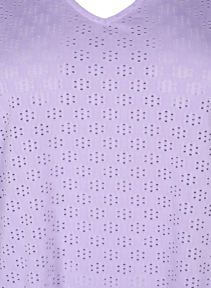 V-neck blouse with hole pattern, Viola, Packshot image number 2