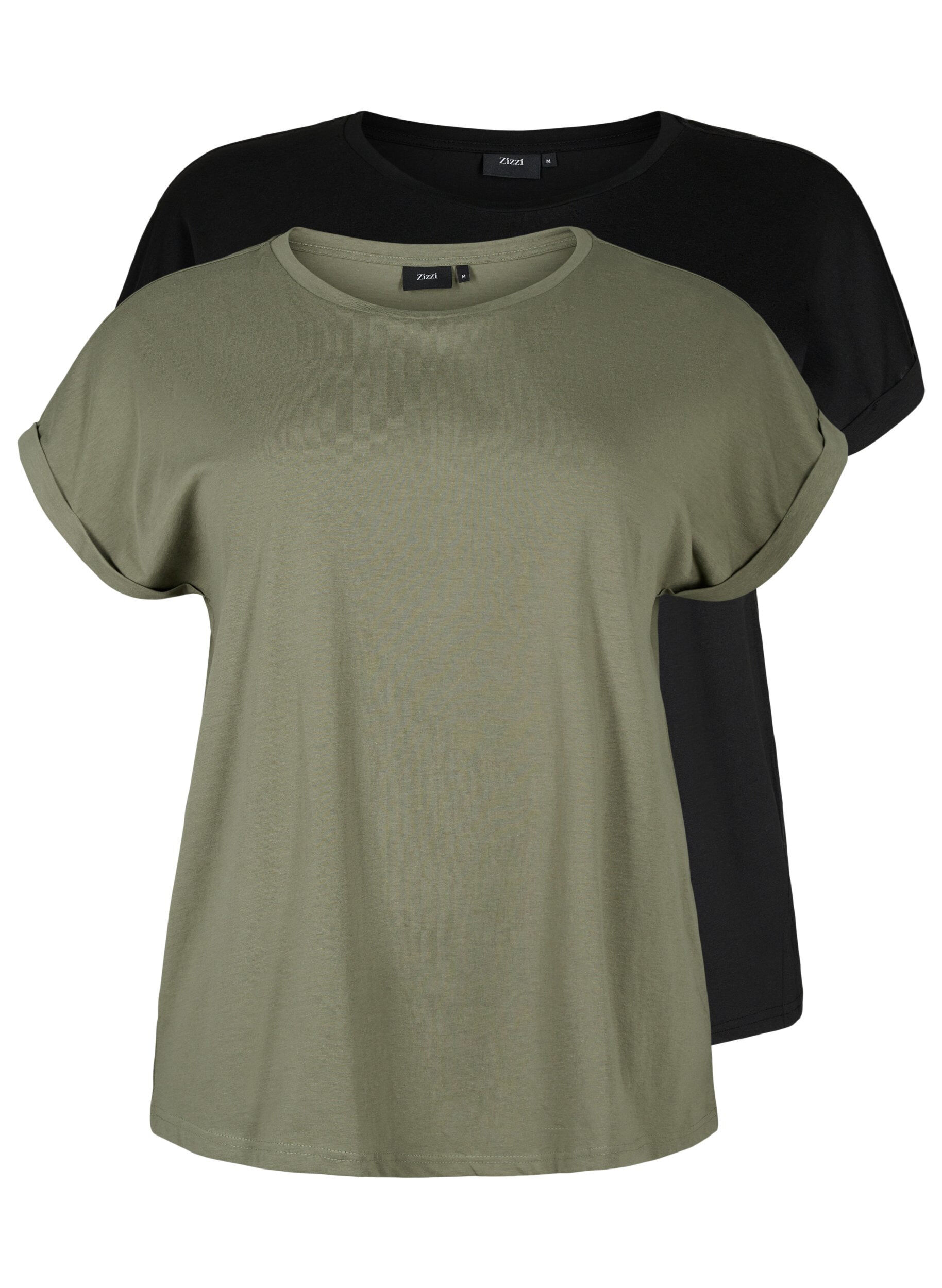Zizzifashion2-pack short-sleeved t-shirts, Green, Packshot image number 0