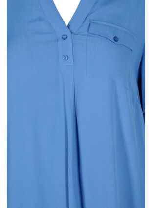 Viscose tunic with short sleeves, Ultramarine, Packshot image number 2
