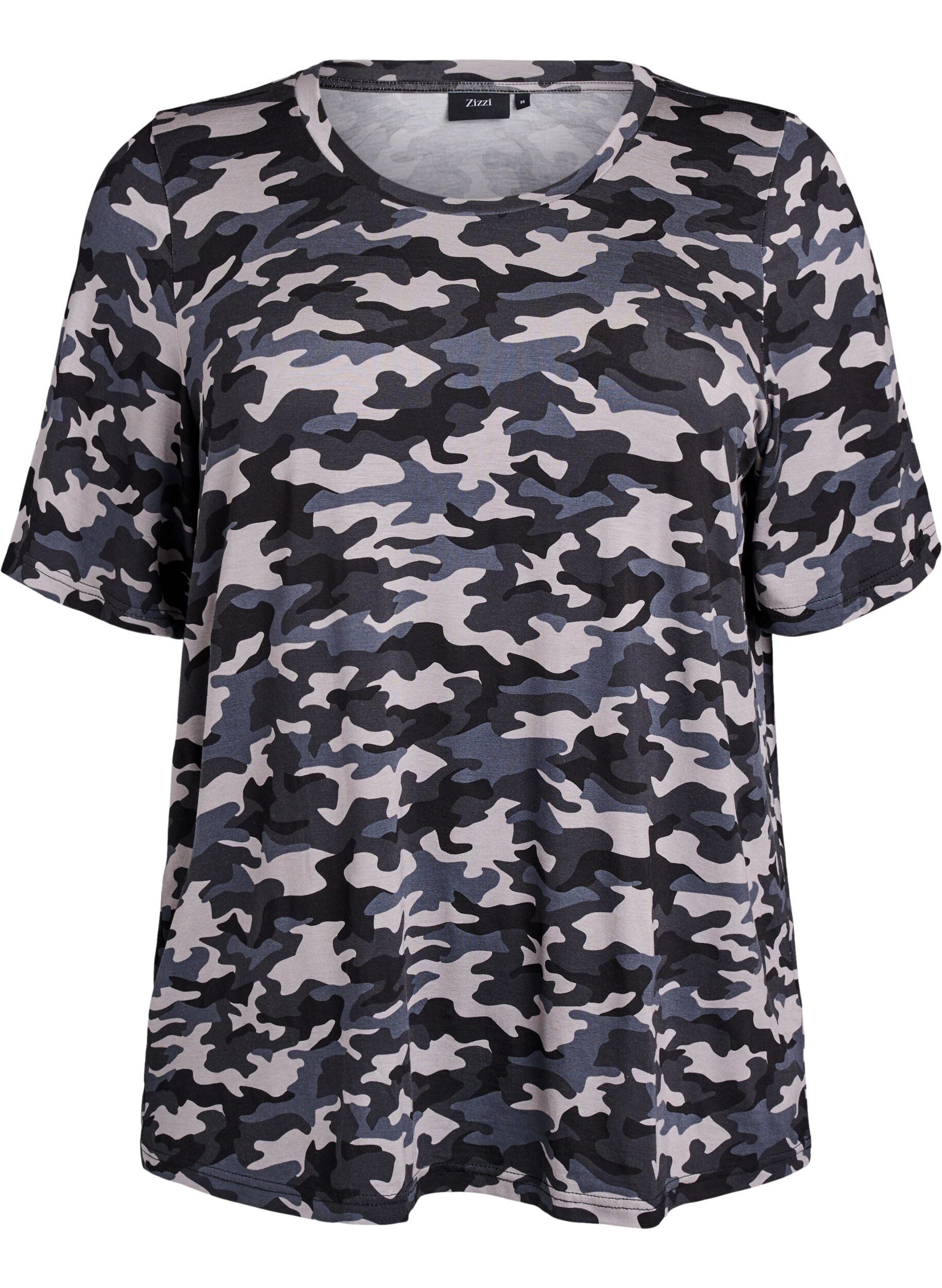 ZizzifashionT-shirt with TENCEL&trade; Lyocell and camouflage print, Grey, Packshot image number 0