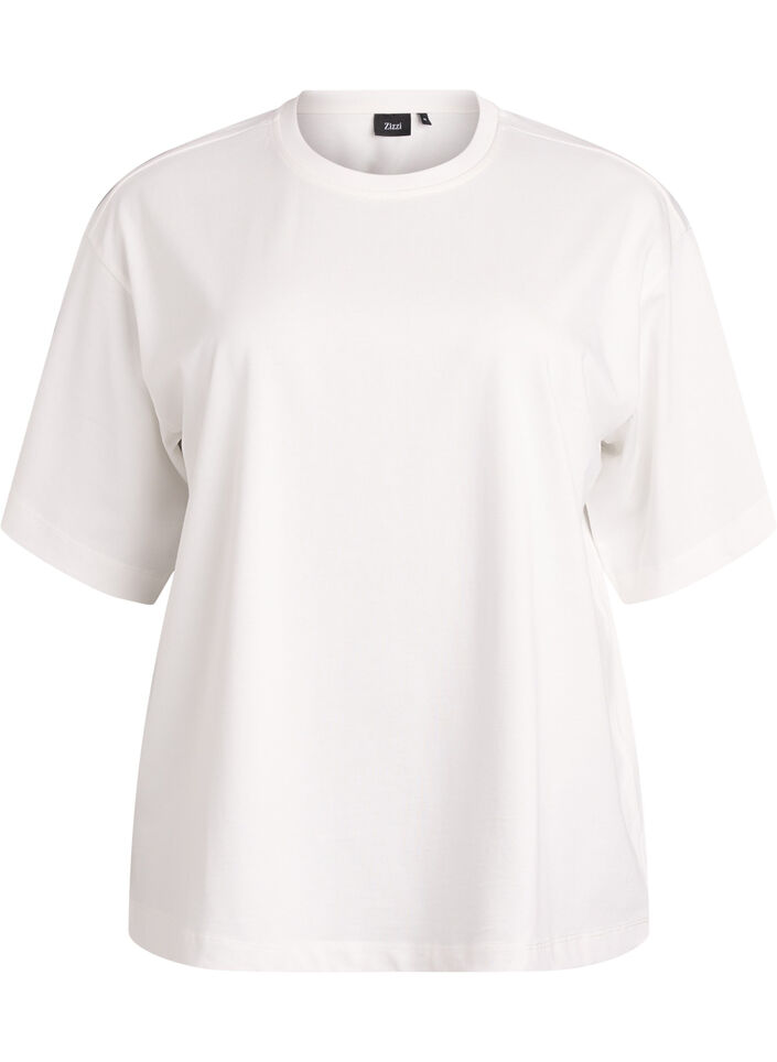 Oversized T-shirt with half sleeves, White, Packshot image number 0