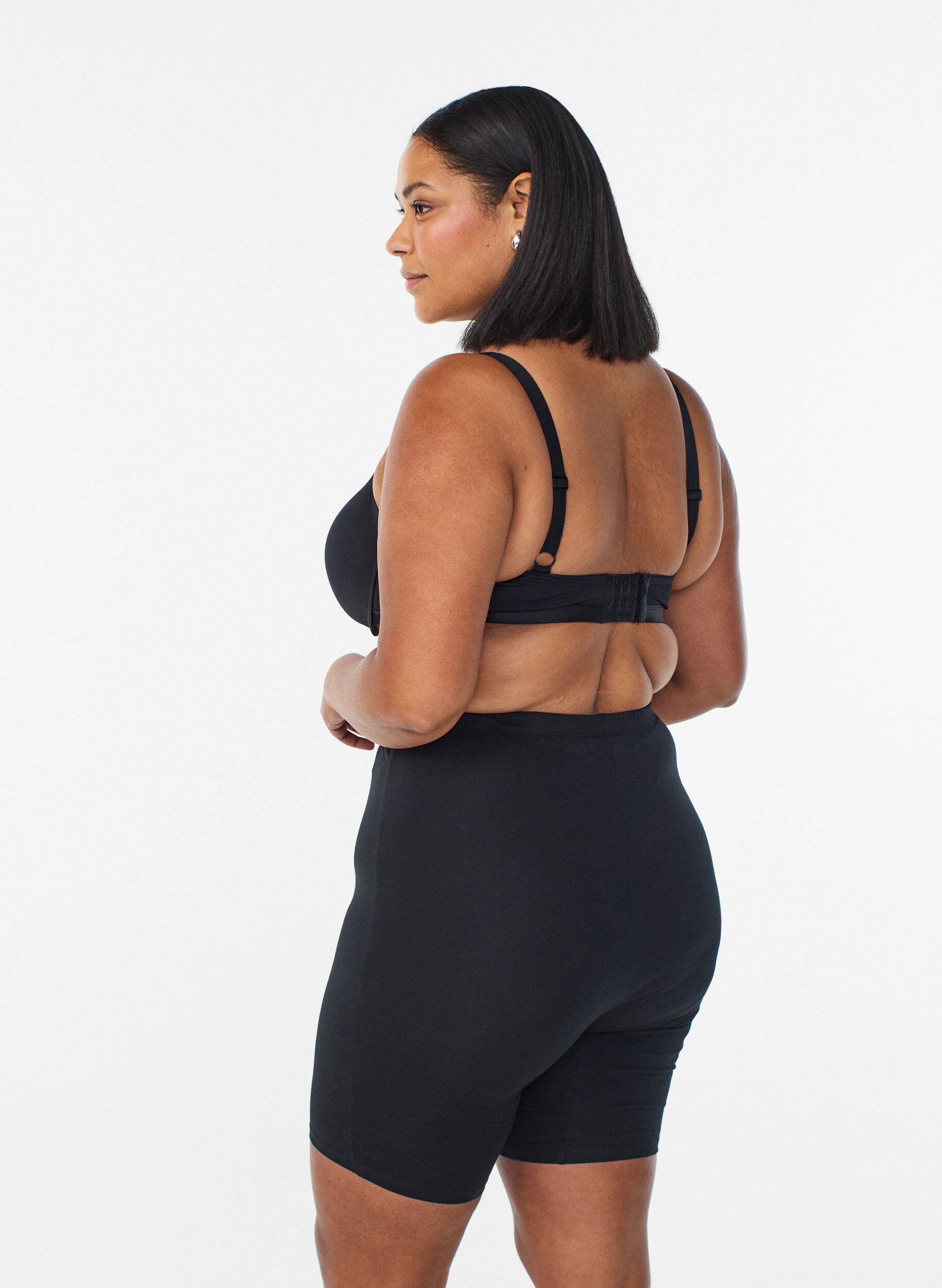 Zizzifashion Cotton panties with long legs, Black, Model image number 1