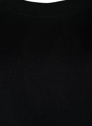 Viscose blend pullover with side slit	, Black, Packshot image number 2