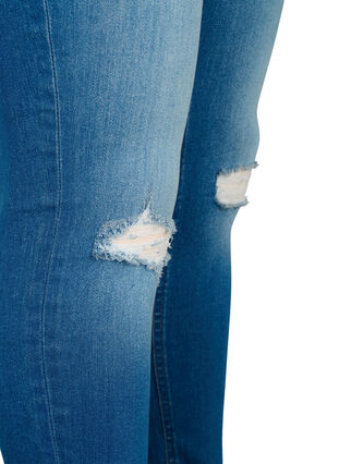 Super slim Sanna jeans with destroy, Blue denim, Packshot image number 3