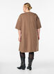 T-shirt dress in jersey with side slits, Brown, Model image number 2