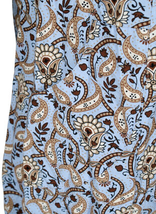 Short-sleeved, printed cotton dress, Blue Paisley , Packshot image number 3