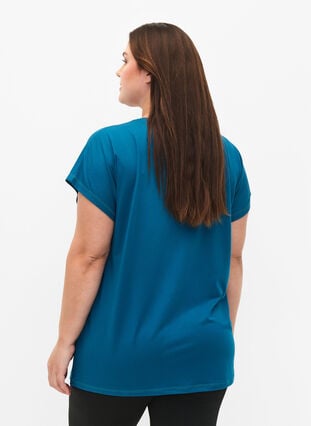 Short-sleeved workout t-shirt, Deep Lagoon, Model image number 1