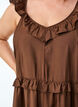 Sleeveless midi dress with ruffle details, Brown, Model image number 2