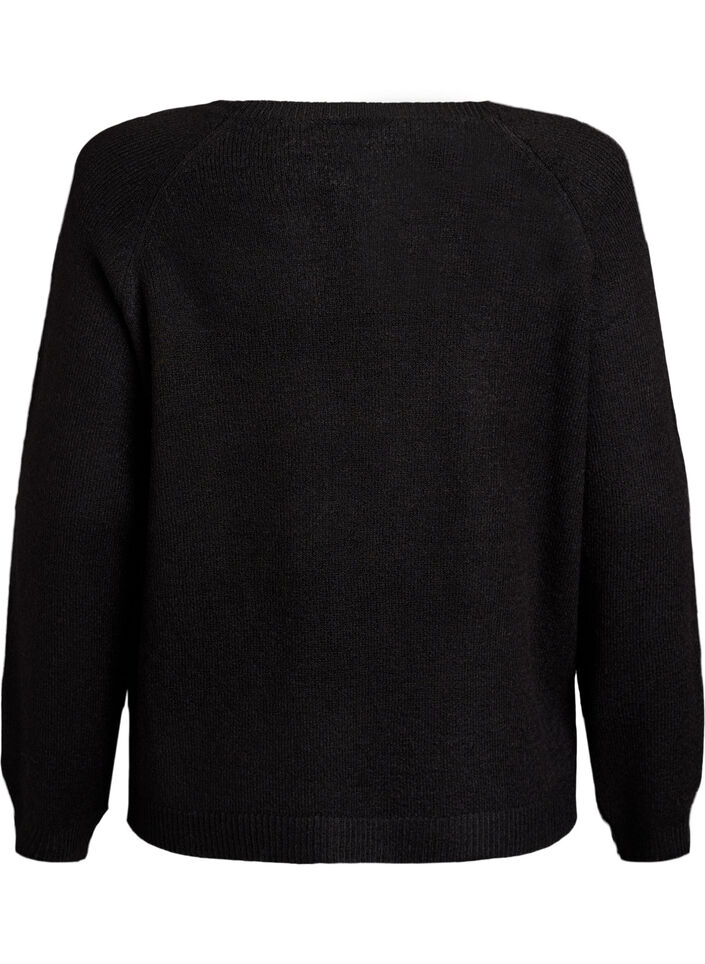 Soft knit with a round neck, Black, Packshot image number 1