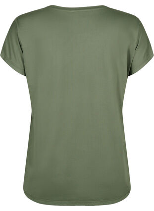 Short-sleeved workout t-shirt, Thyme, Packshot image number 1