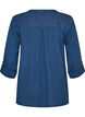 Blouse in cotton muslin with broderie anglaise, Blue, Packshot image number 1