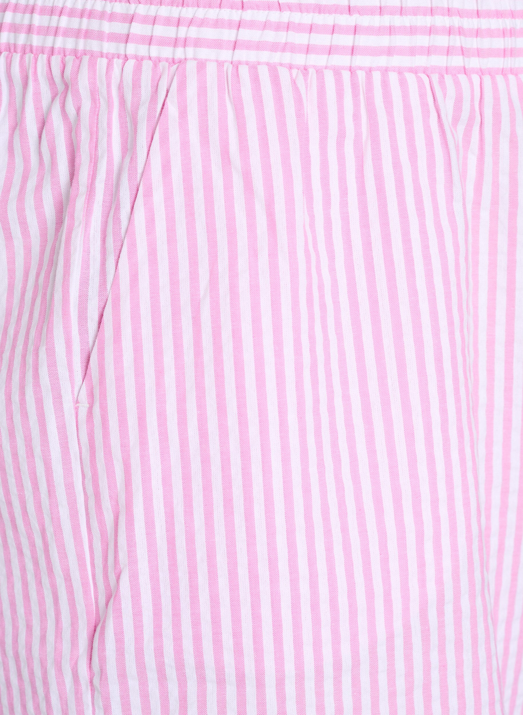 Zizzifashion FLASH - Striped Shorts with a high waist, Pink, Packshot image number 2