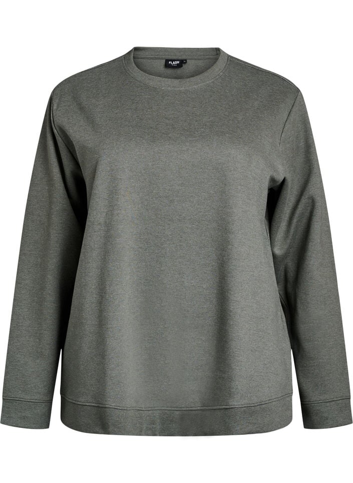 Sweatshirt with crew neck, Green, Packshot image number 0
