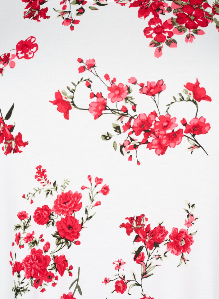 T-shirt with floral print, Red, Packshot image number 2