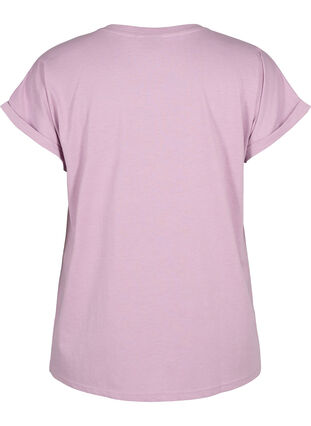 Short sleeve cotton blend T-shirt, Lavender Mist, Packshot image number 1