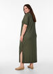 Maxi dress in jersey with collar and short sleeves, Green, Model image number 1
