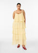 Maxi dress with ruffle layers and detachable cape, Yellow, Model image number 0