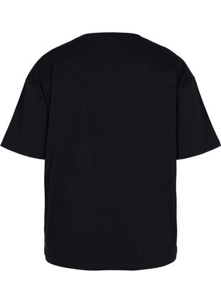 Cotton workout t-shirt, Black, Packshot image number 1