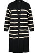 Striped knit cardigan in viscose blend, Black w. Birch, Packshot image number 0